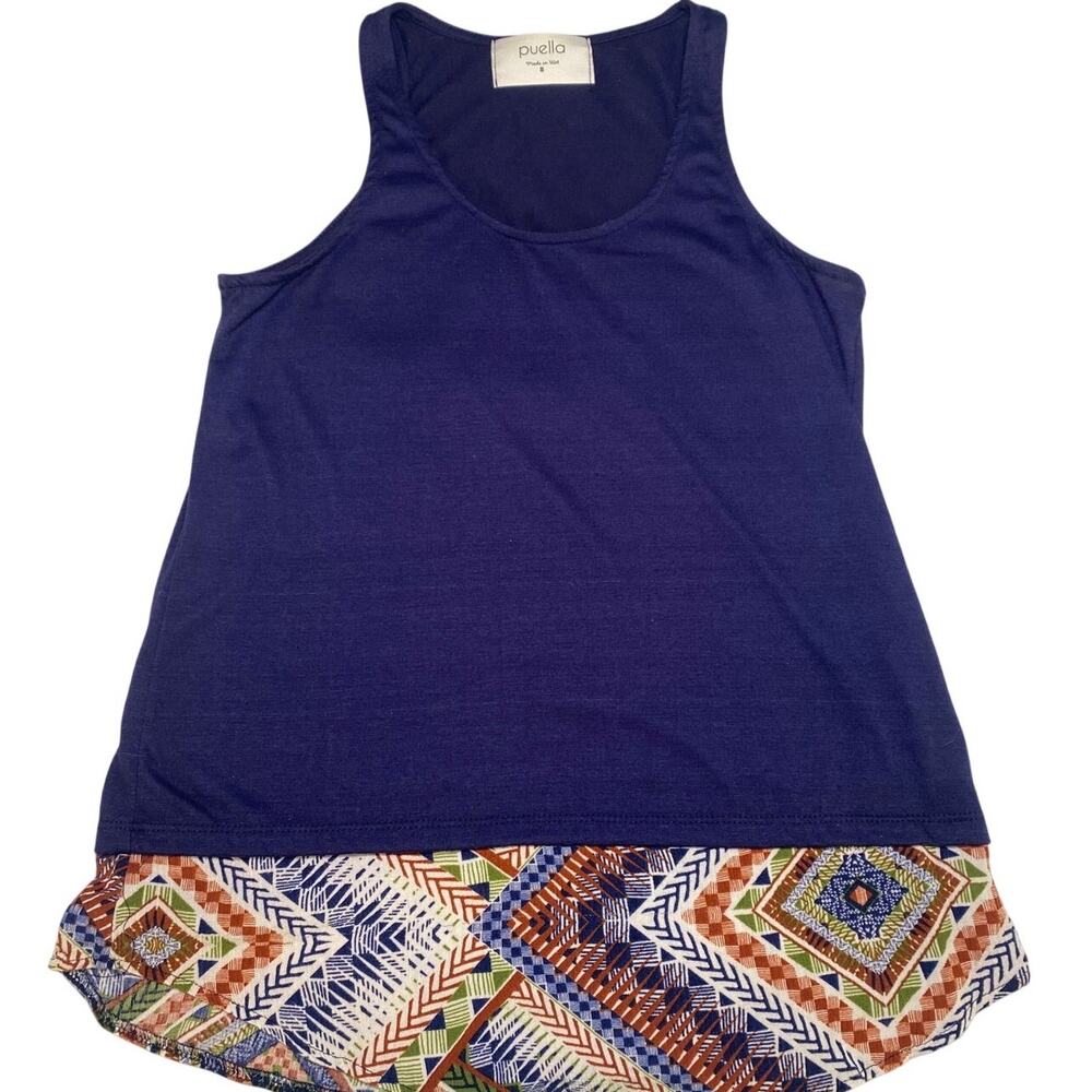Anthropologie Puella boho navy blue tank top style# T3002 size small